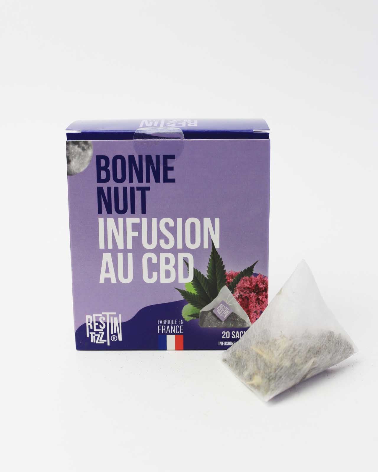 Infusion CBD pour le sommeil bonne nuit de rest in tizz chanvre