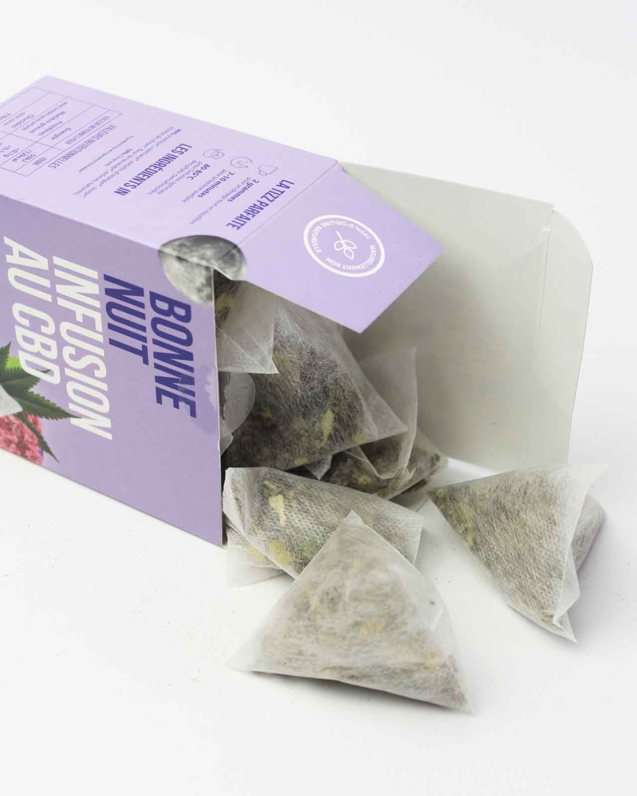 Infusion CBD pour le sommeil bonne nuit de rest in tizz chanvre