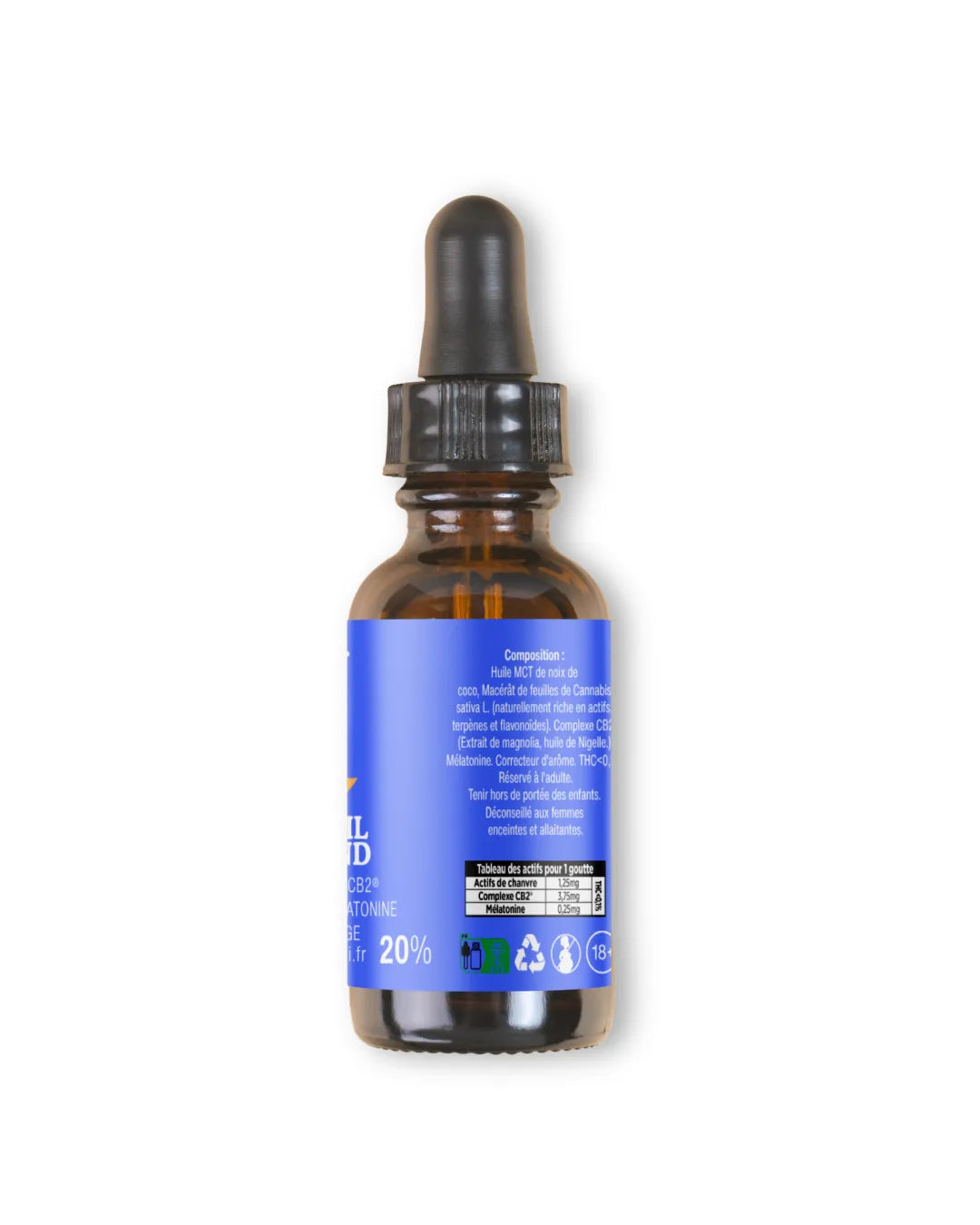 Huile CBD sommeil à la mélatonine, CBD et Complexe CB2®
