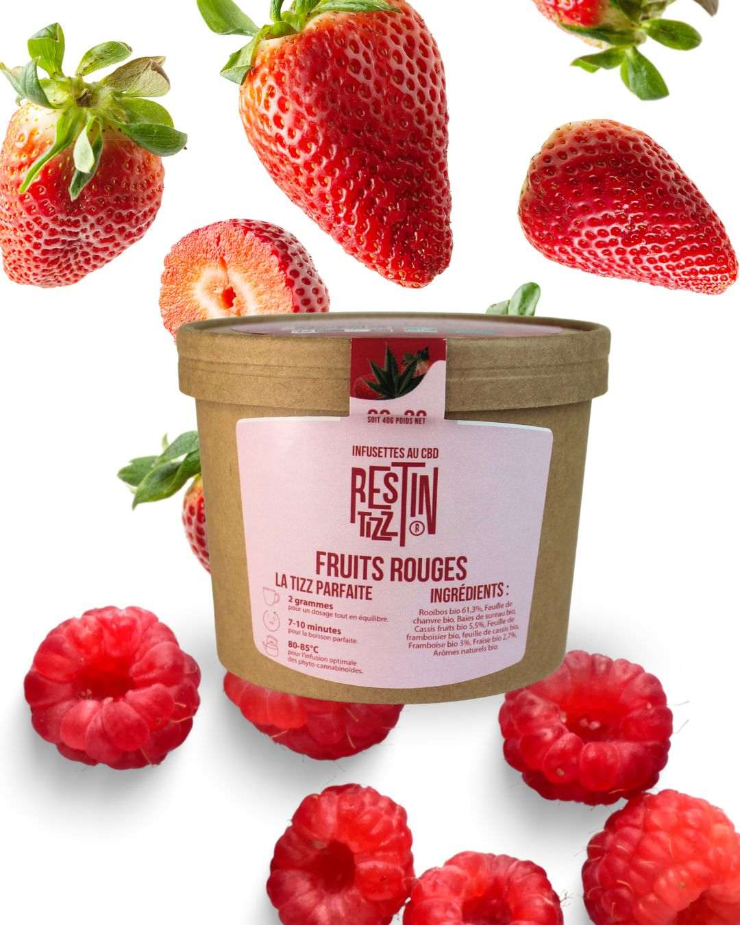 Infusion bio au CBD Fruits rouges x20 sachets
