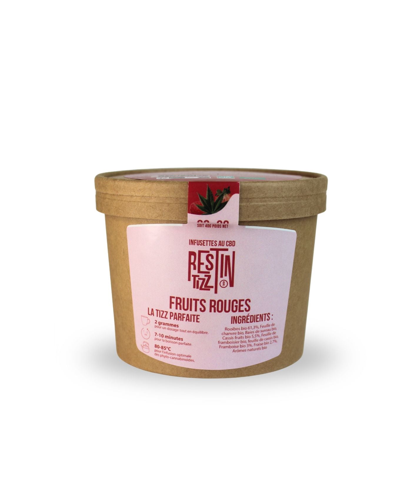 Rooibos ecológico con CBD y frutos rojos - 50 g 