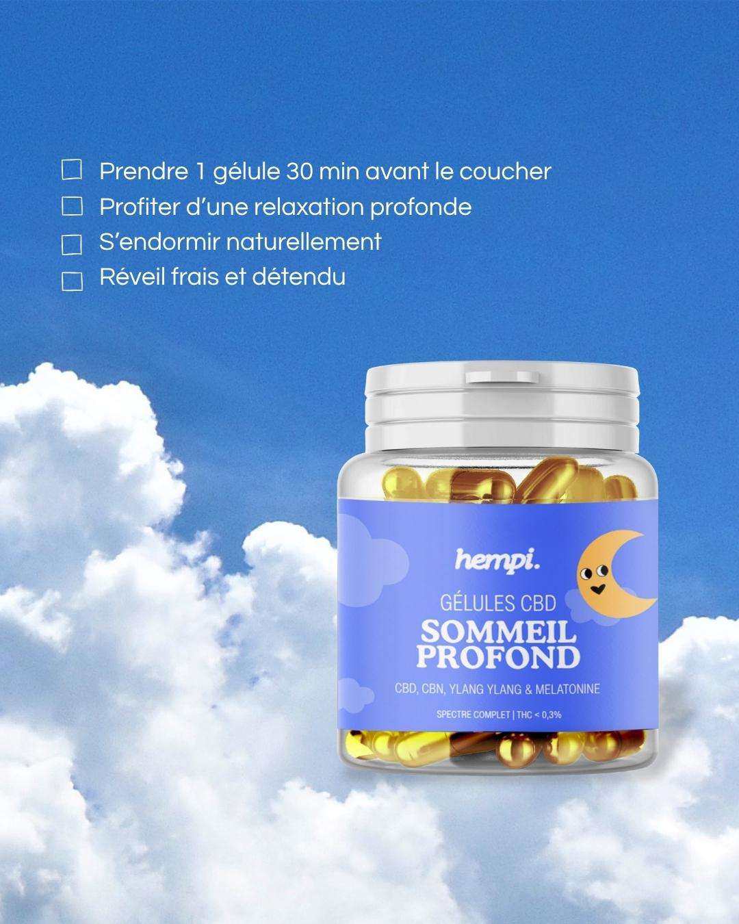 Gélules CBD "Sommeil Profond" – CBD, CBN, Mélatonine & Ylang-Ylang