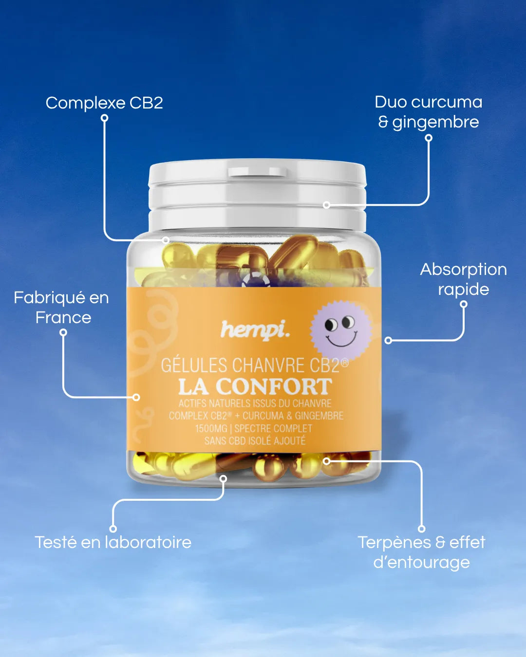CBD Kapseln bei Schmerzen La Confort, Complexe CB2® und Kurkuma
