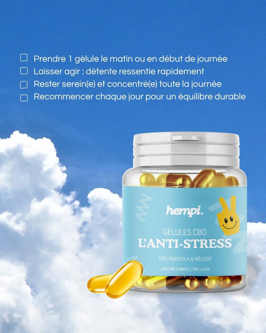 gelule cbd pour le stress anxiete angoisse rhodiola melisse