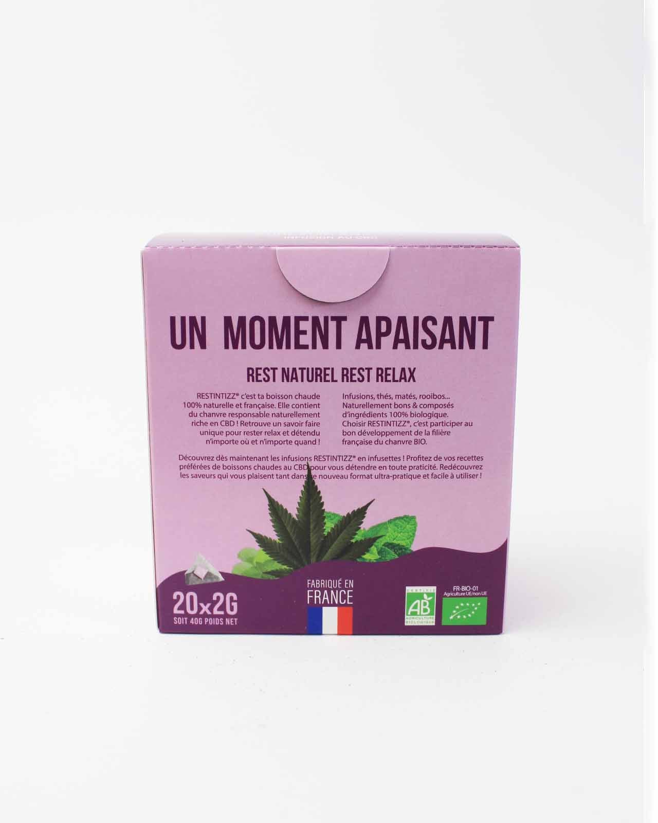 tisane cbd chanvre anti stress bye bye anxiété de rest in tizz