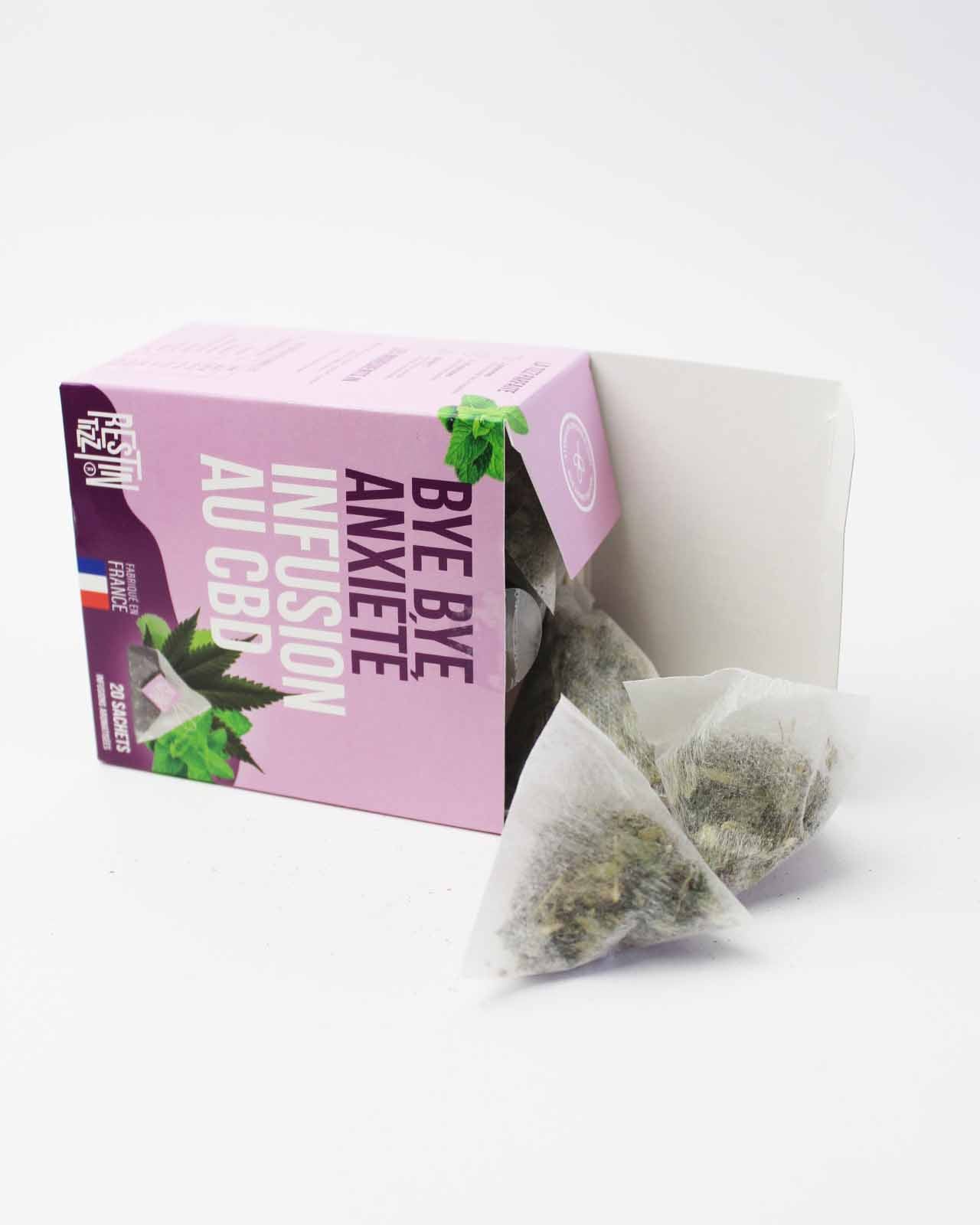 tisane cbd chanvre anti stress bye bye anxiété de rest in tizz