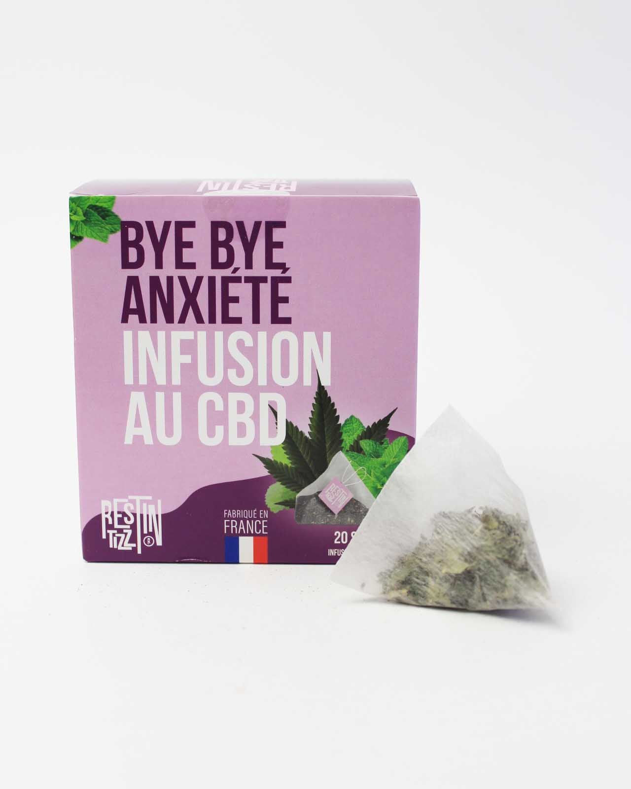 tisane cbd chanvre anti stress bye bye anxiété de rest in tizz