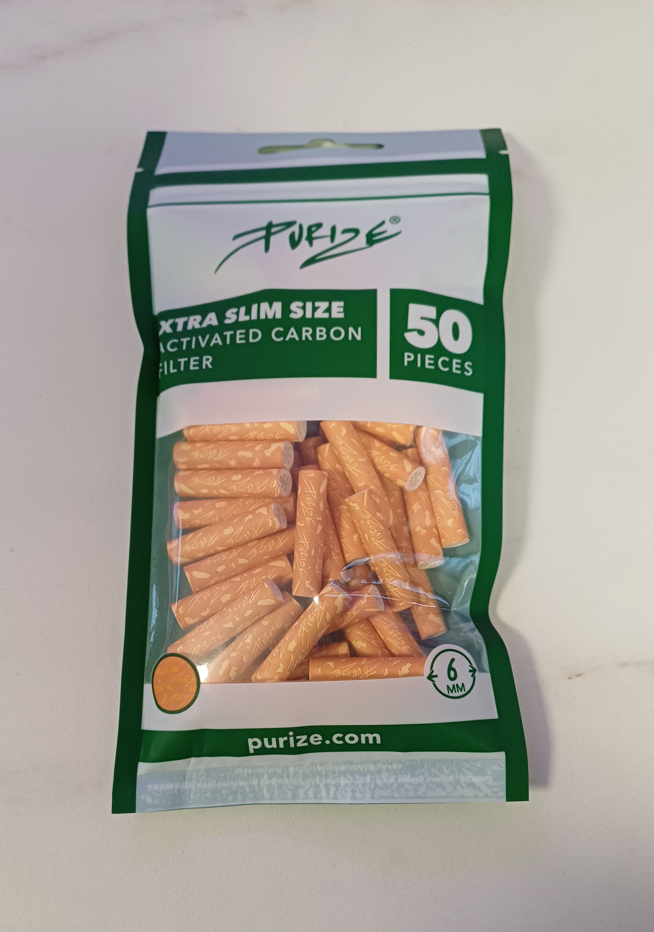 PURIZE Aktivkohlefilter - Extra schlank - 50 Stück