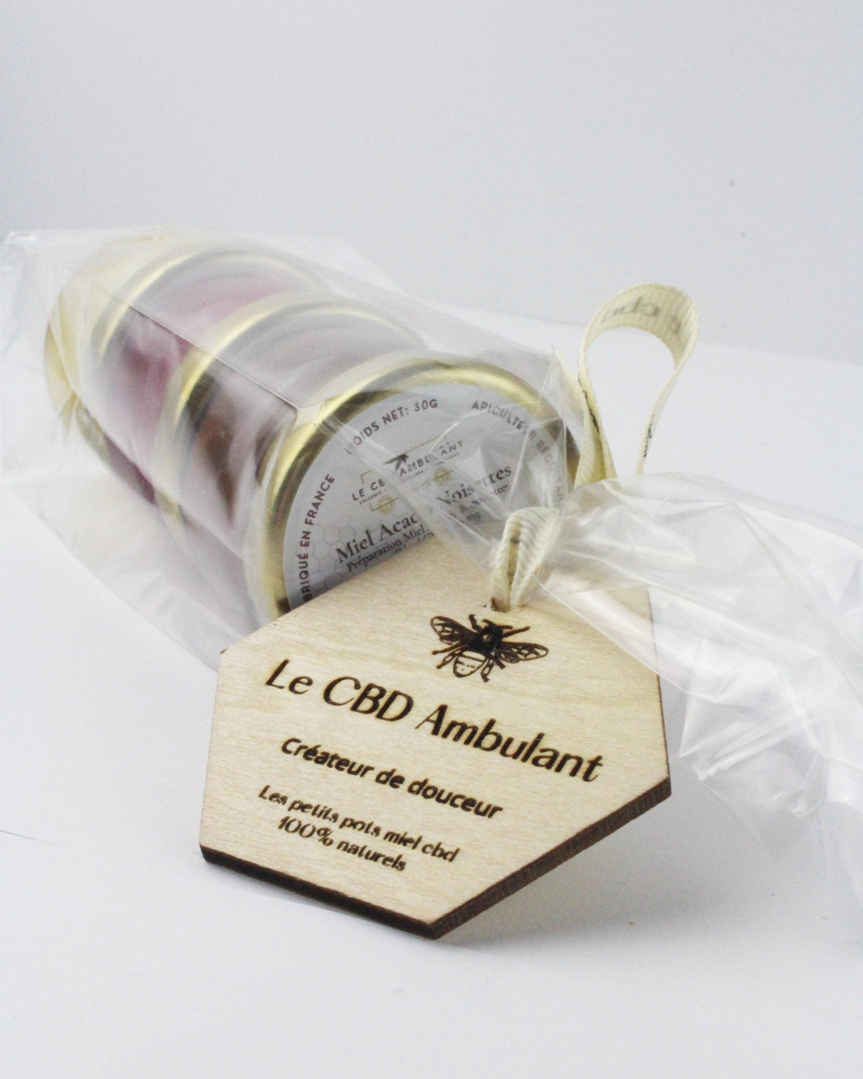 Le cbd ambulant trio miel tilleul noisette framboise  chanvre idée cadeau originale gastronomie